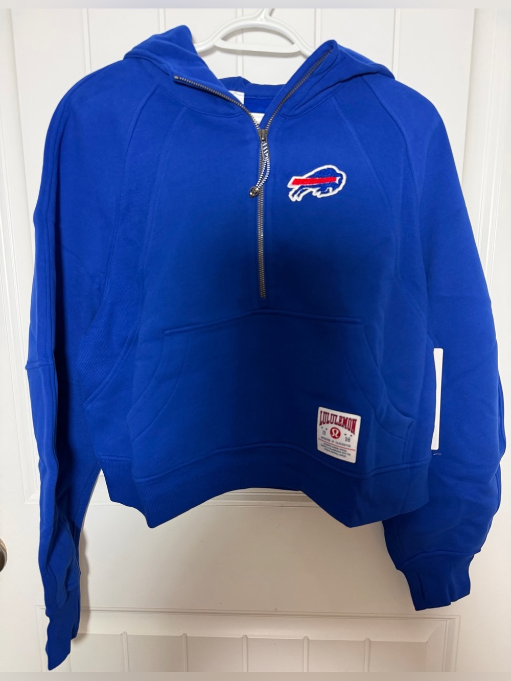 Lululemon Buffalo Bills Scuba Oversized Half Zip Hoodie M/L Blue NWT NFL